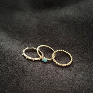 Set of 3 Gold Rings, size 5